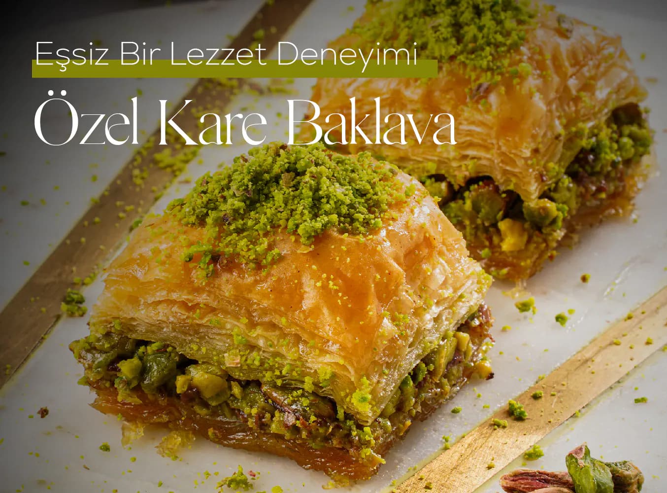 Özel kare fıstıklı baklava